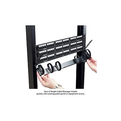 Black Box Horizontal Rackmount Cable Manager - 0u, 19"single-sided Black, 10-pack, Gsa, Taa (JPM500AR210PAK)