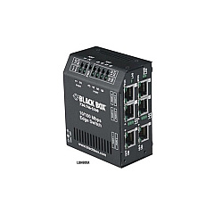 Black Box Fast Ethernet (100-mbps) Hardened Temperature Switch - (6) 10/100-mbps Copper Rj45, 24v Dc-power, Din Rail, Gsa, Taa (LBH600AHD24)