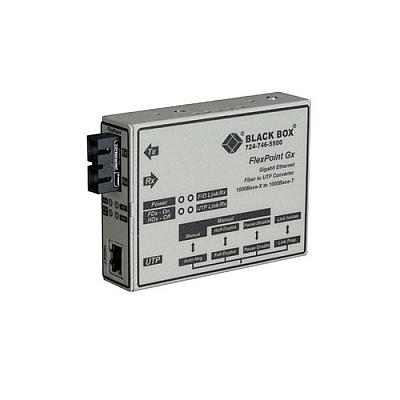 Black Box Gigabit Ethernet Media Converter-1000-mbps Copper To 1000-mbps Multimode Fiber, 850nm, 0.3km, Sc, Gsa, Taa (LMC1003AR3)