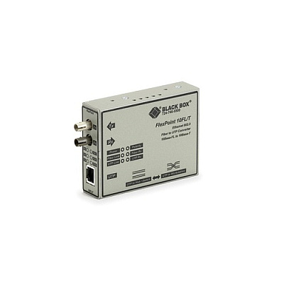 Black Box Ethernet (10-mbps) Media Converter - 10-mbps Copper To 10-mbps Multimode Fiber, 850nm, 2km, St, Gsa, Taa (LMC212AMMR3)