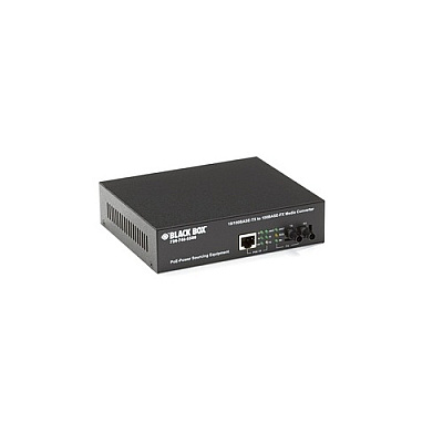 Black Box Fast Ethernet Poe Media Converter - 10/100-mbps Copper To 100-mbps Multimode Fiber, 1300nm, 2km, St, Gsa, Taa (LPM601A)