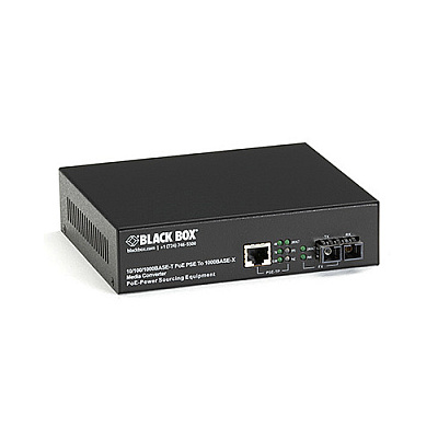 Black Box Gigabit Ethernet Poe Media Converter 10/100/1000-mbps Copper To 1000-mbps Multimode Fiber,850nm,550m,sc,gsa,taa (LPS500AMMSC)