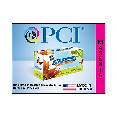 PCI Brand Remanufactured Hp 648a Ce263a Magenta Toner Cartridge 11k Yield For Hp Cp4025/cp4025dn/cp4025n/cp4520/cp4525/cp4525n Made In Usa (CE263ARPC)