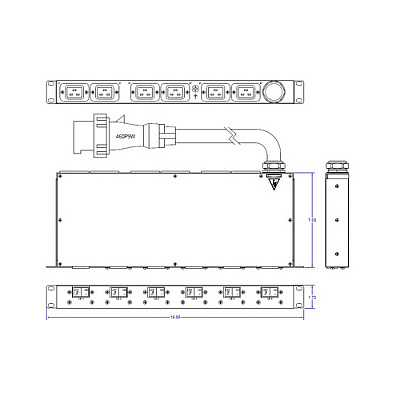 Eaton Epdu Hor 1u Iec 60309 6 C19 Ba (T17C192603009)