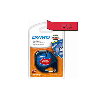 DYMO Letratag Labels, Plastic - Red 9 (91333)