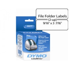 DYMO White File Folder Label2-up 9/16x3-7/16 (30277)