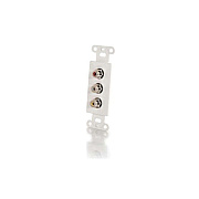 C2G Decora 3rca Passthru White Wall Plate (41011)