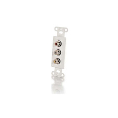 C2G Decora 3rca Passthru White Wall Plate (41011)