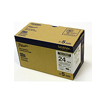 Brother 5pk Hge Tapes 24mmx8m Blk/wht Extra-str (HGES2515PK)