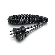 C2G 4ft 18awg Hsptl Pc Coiled, 5-15p-c13 Bk (48064)