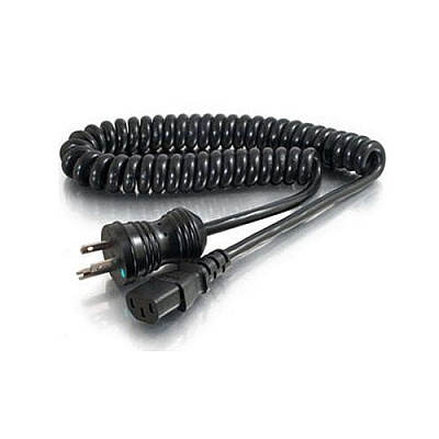 C2G 4ft 18awg Hsptl Pc Coiled, 5-15p-c13 Bk (48064)