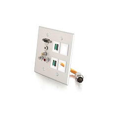 C2G Rr Al Wallplate Hd15+3.5+3rca+4ks (60029)