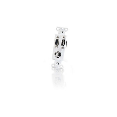 C2G Hdmi Vga + 3.5mm Audio Wall Plate-white (41031)