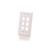 C2G 6-port Keystone Wallplate White (03414)