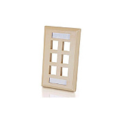 C2G 6-port Keystone Wallplate Ivory (03714)