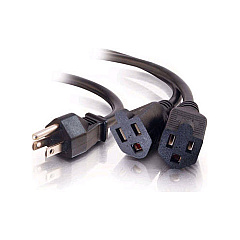 C2G 1-to-2 Power Cord Splitter Nema 5-15 M/m (29802)