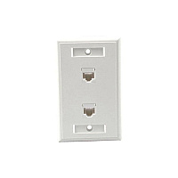 C2G Wall Mount Plate Rj-45x2 2ports White (27416)