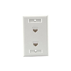 C2G Wall Mount Plate Rj-45x2 2ports White (27416)