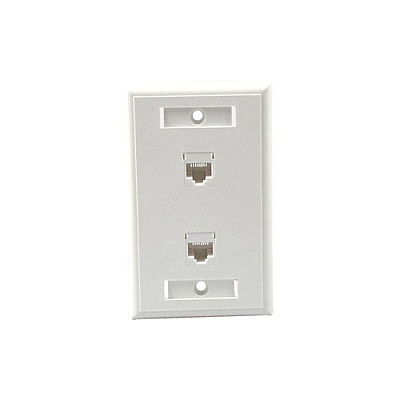 C2G Wall Mount Plate Rj-45x2 2ports White (27416)