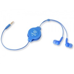Emerge Technologies Retractable Blue Stereo Earbuds (ETAUDIOBLU)