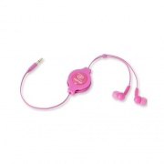 Emerge Technologies Retractable Pink Stereo Earbuds (ETAUDIOPNK)