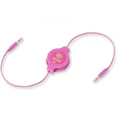 Emerge Technologies Retractable Pink Aux 3.5mm Audio Cable (ETCABLE35PK)