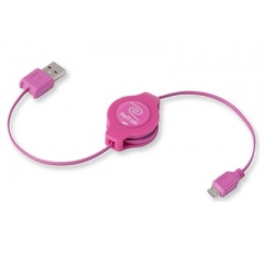 Emerge Technologies Retractable Pink Micro Usb Cable (ETCABLEMICPK)