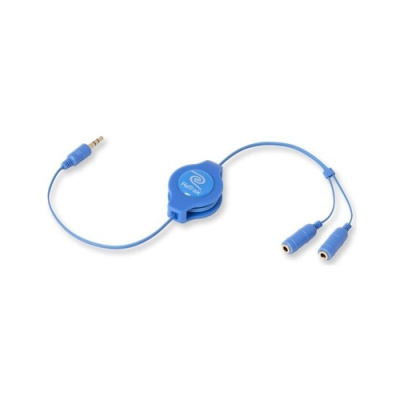Emerge Technologies Retractable Blue Headphones Splitter (ETCABLESPLBU)