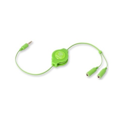 Emerge Technologies Retractable Green Headphones Splitter (ETCABLESPLGN)