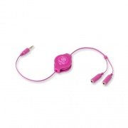 Emerge Technologies Retractable Pink Headphones Splitter (ETCABLESPLPK)