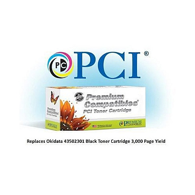 PCI Brand Compatible Okidata 43502301 (oki Type 9) Black Toner Cartridge 3k Yield For Okidata B4400 B4550 B4600 B4600n B4600nps. Oki 43502301 (43502301PCI)