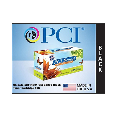 PCI Brand Compatible Okidata 52114501 Black Toner Cartridge 10000 Pg Yield For Okidata B6200/oki B6200n/oki B6300/oki B6300n. Oki 52114501 (52114501PCI)