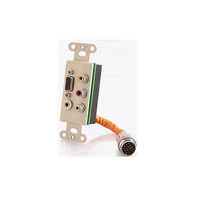 C2G Rr Dc Wallplate Hd15+3.5+3rca-ivry (60023)