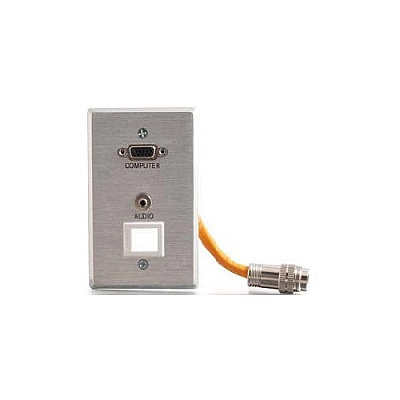 C2G Rapidrun Al Wallplate Hd15+3.5+ks (60036)