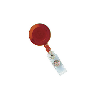 Brady People ID Translucent Red, Round Spring Clip Reel, (21204736)