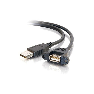 C2G 3ft. Usb 2.0 Am To Af Panel Mount Cable (28064)