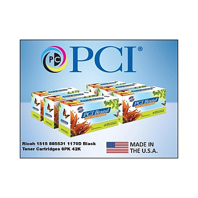 PCI Brand Compatible Ricoh 885531 Type 1170d 6pk Of Toner Cartridges 42k Yld For Ricoh 1515/1515f/1515mf/mp161/mp161f/mp161spf/mp201/mp171 Made In Usa (885531PC)
