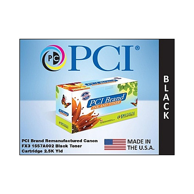 PCI Brand Remanufactured Canon Fx3 1557a002 Toner Cartridge 2.5k Pg Yld For Canon Cfxl3500if/l4000/l4500/1100/1060p/2050/2060/l300/l4000/l60/l6000/l90 (1557A002BAPC)