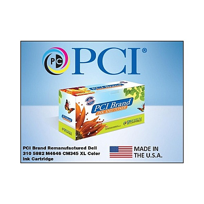 PCI Brand Eco-friendly Reman Dell Series 5xl M4646 Cm345 310-5882 Color Ink Cartridge 561 Page High Yield For Dell 922, 924, 942, 944, 962, 964, R5974 (3105882PCI)