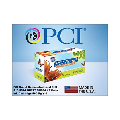 PCI Brand Remanufactured Dell Gr277 310-8374 Series 7 Color Ink Cartridge 560 Page Yield For Dell 966/968/968w/dell Ch884 Made In The Usa (3108374PC)