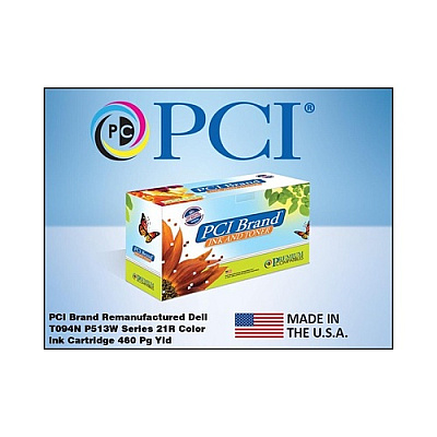 PCI Brand Eco-friendly Reman Dell Series 21r T094n X740n 330-5266 Color Ink Cartridge 460 Page Yield For Dell P513w, P713w, V313, V313w, V515w, V715w (3305266PCI)