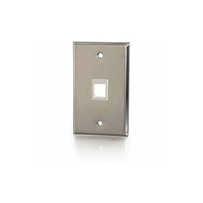 C2G 1 Port Single Gang Face Plate Stainless (37093)