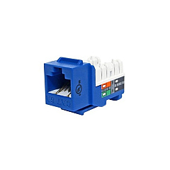 Weltron Category 6a Keystone Punchdown Jack; Blue (44678C6ABL)