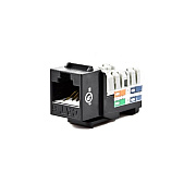 Weltron Cat6 110 Type Keystone Jack Black (44678C6BK)