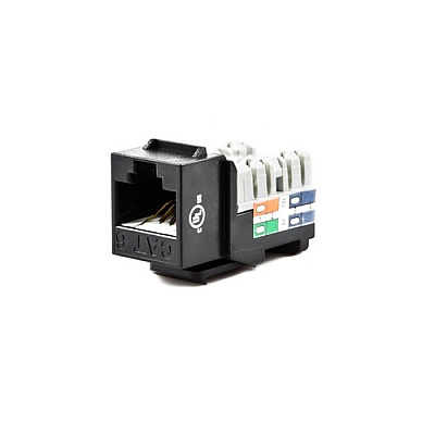 Weltron Cat6 110 Type Keystone Jack Black (44678C6BK)