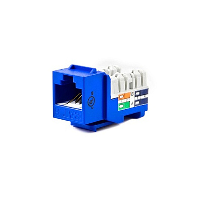 Weltron Cat6 110 Type Keystone Jack Blue (44678C6BL)