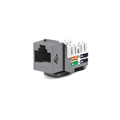 Weltron Cat6 110 Type Keystone Jack Grey (44678C6GY)