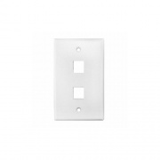 Weltron 2 Port Single Gang Keystone Faceplace Wh (44792WH)