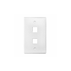 Weltron 2 Port Single Gang Keystone Faceplace Wh (44792WH)
