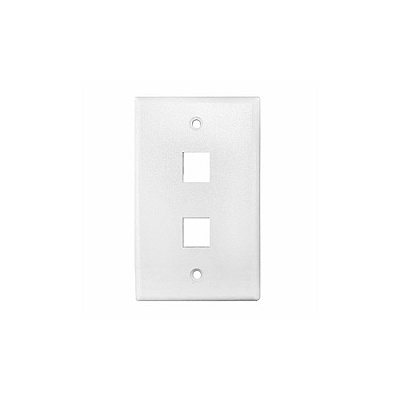 Weltron 2 Port Single Gang Keystone Faceplace Wh (44792WH)